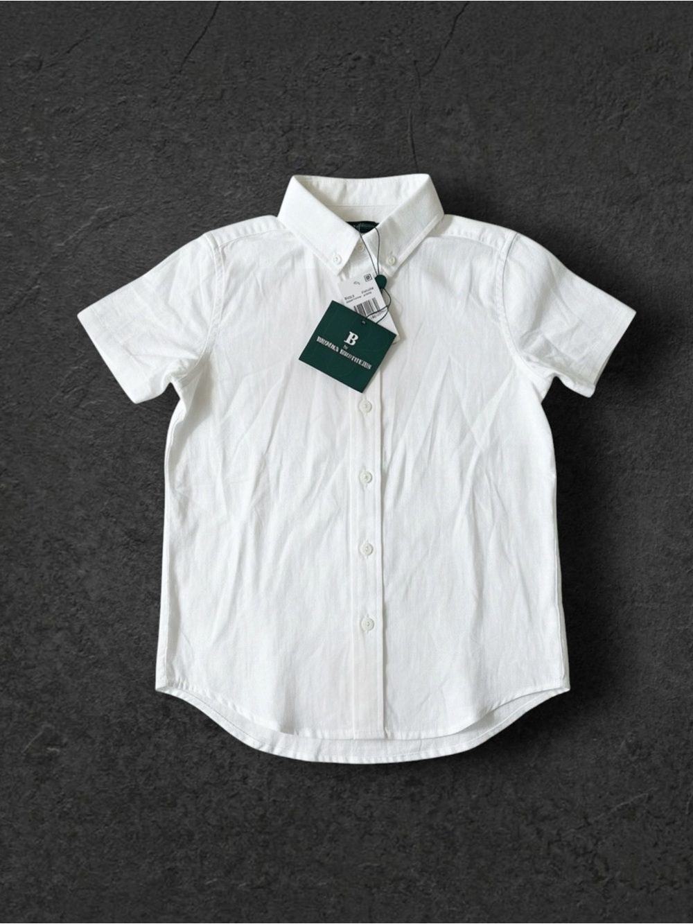 NWT Brooks Brothers Short-Sleeve Button-Down Cotton Linen Shirt Classic Preppy